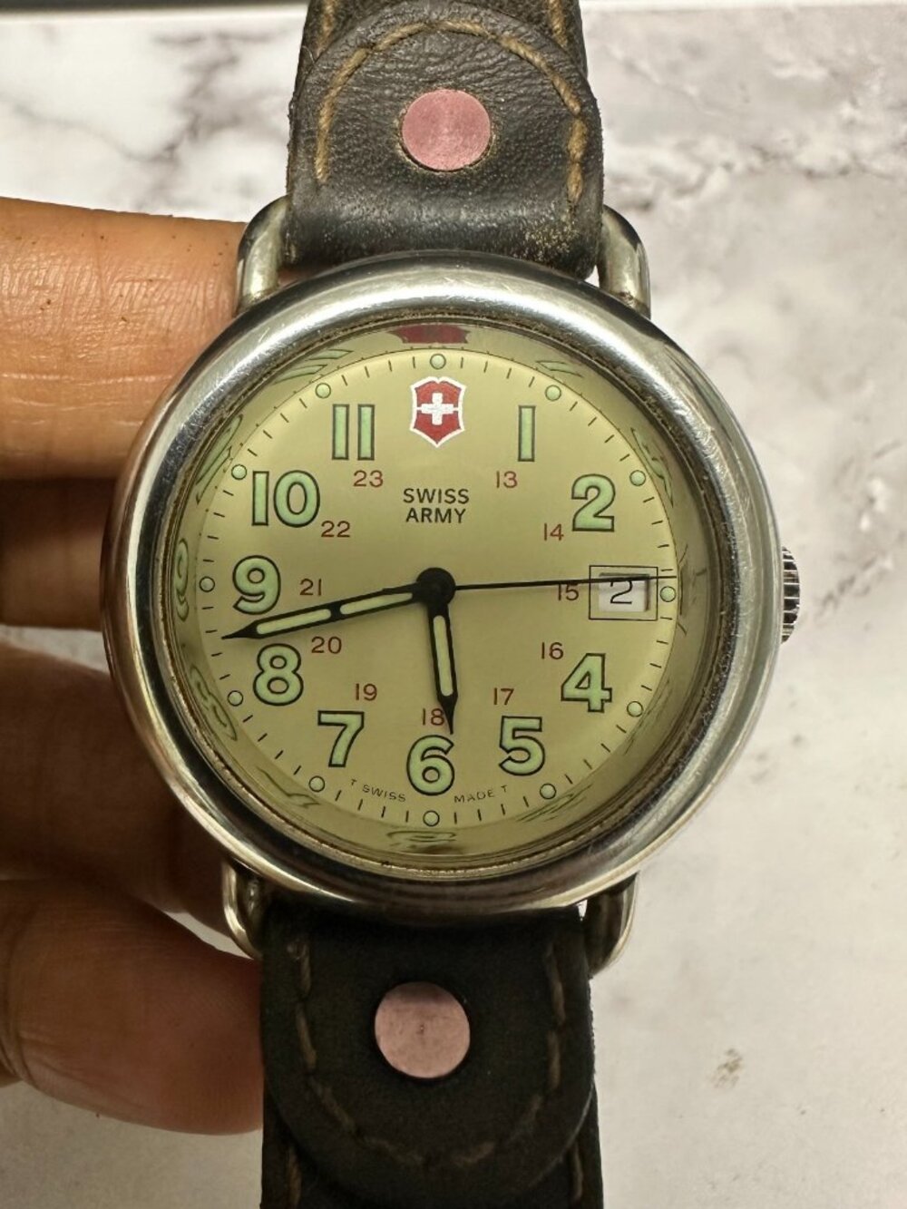 Victorinox Swiss Army Cavalry Field Mens Watch 37MM Needs New Band Works
